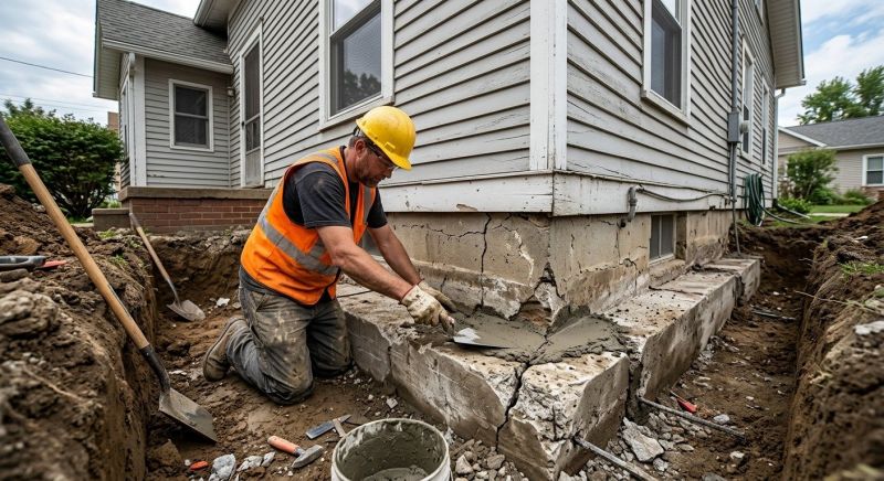 Cracked Foundation Repair in Sandy Hook, CT