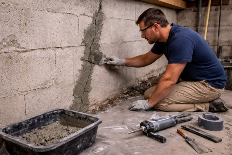 Foundation Crack Repair in Oakville, CT