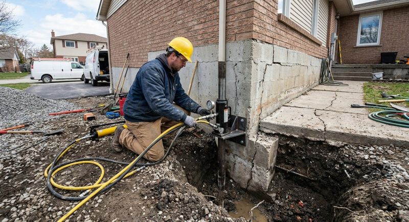 Sinking Foundation Repair in Middlebury, CT