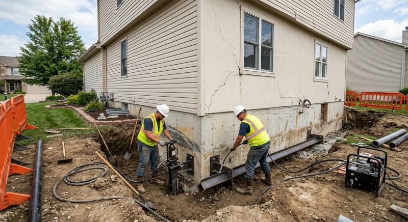 Sinking Foundation Repair in Southbury, CT